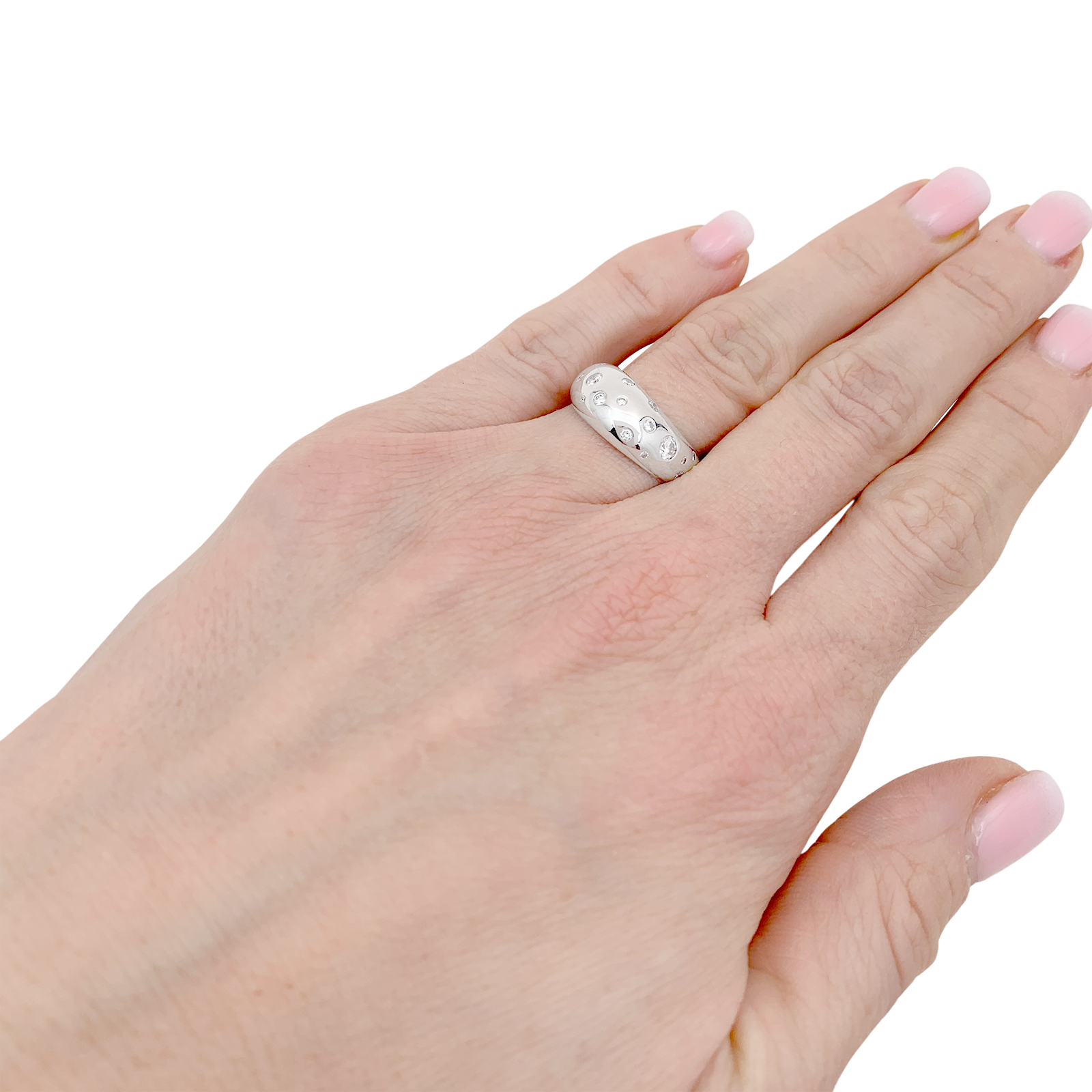 Bague Fred "Mouvementée" or blanc, diamants. 6