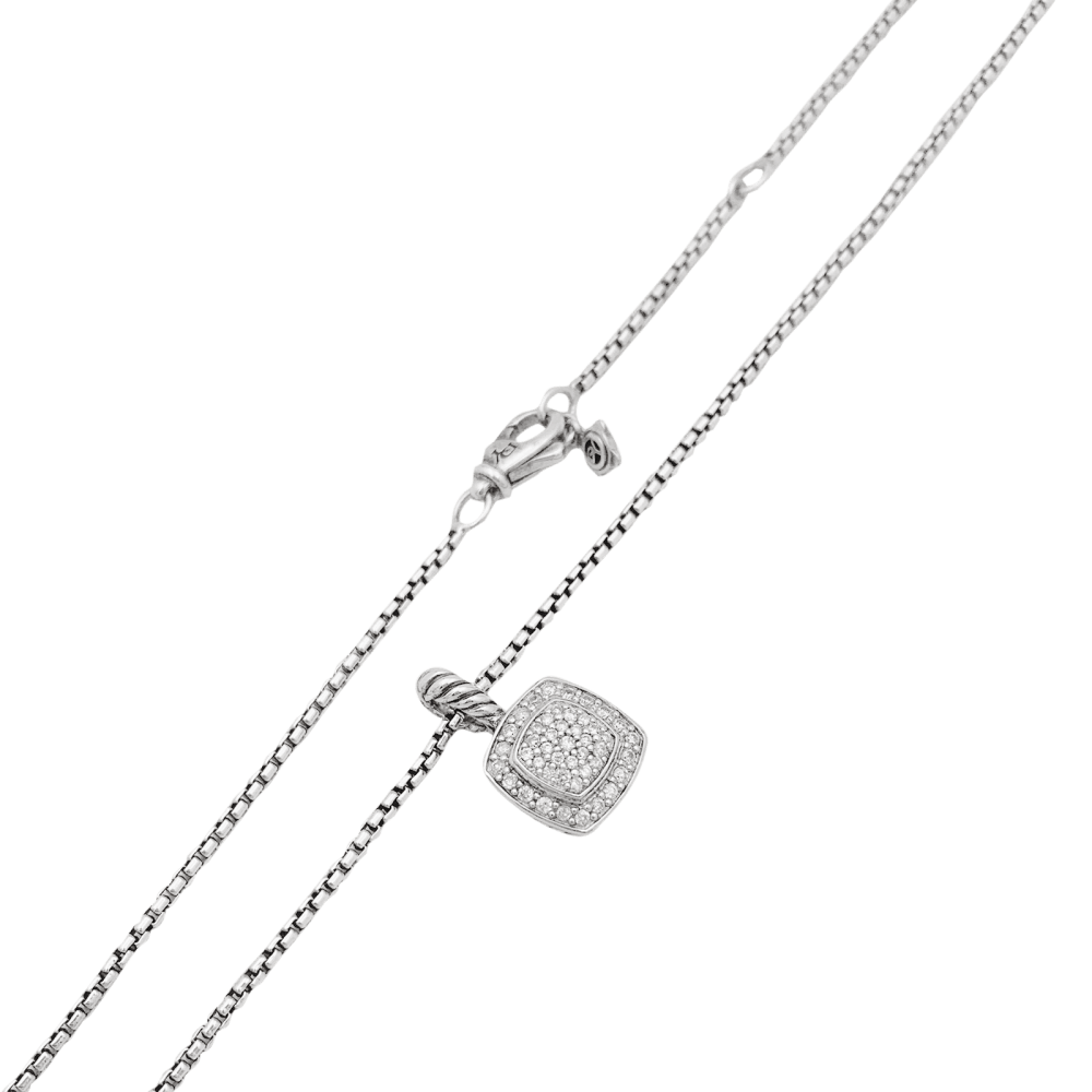 Collier David Yurman, "Petite Albion", argent, diamants. 3