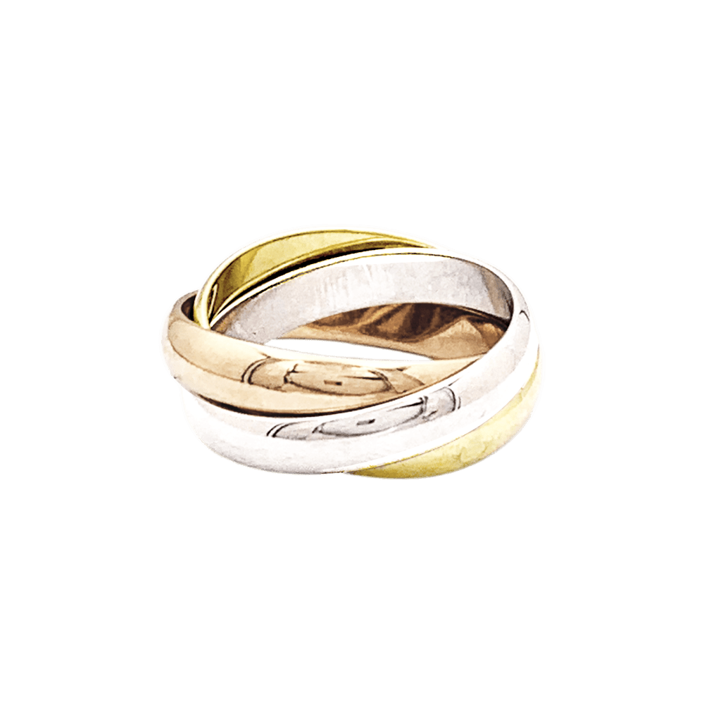 Bague Cartier, "Trinity Classique", trois ors.  5