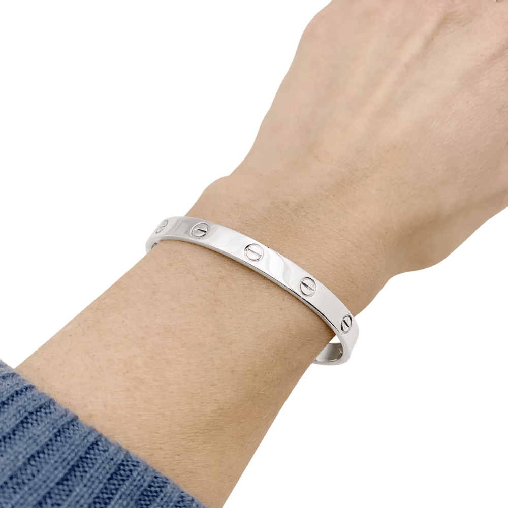 Bracelet Cartier, "Love", or blanc. 5