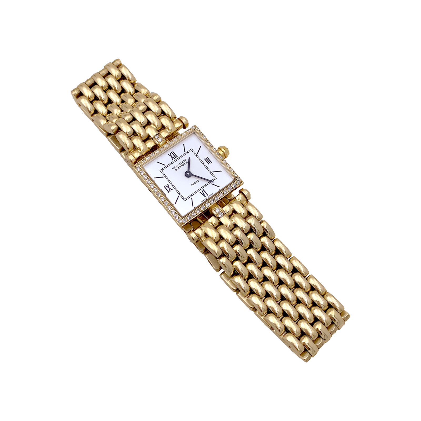 Montre Van Cleef & Arpels, "Classique", or jaune et diamants. 2