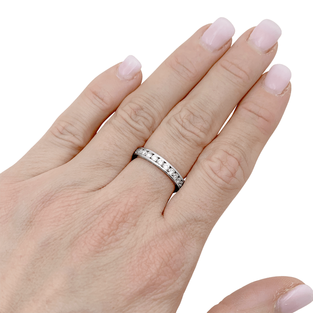 Alliance tour complet platine et diamants.  5