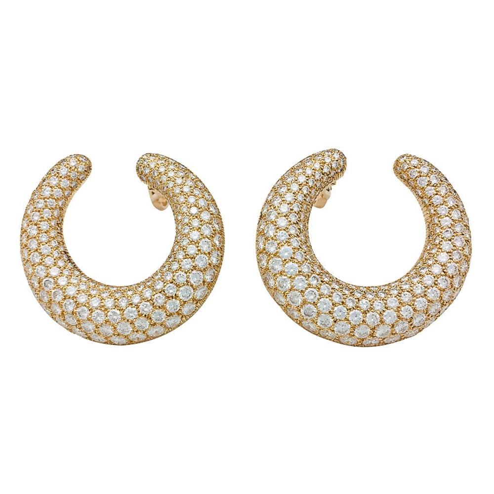 Boucles d'oreilles Cartier en or jaune, diamants. 3