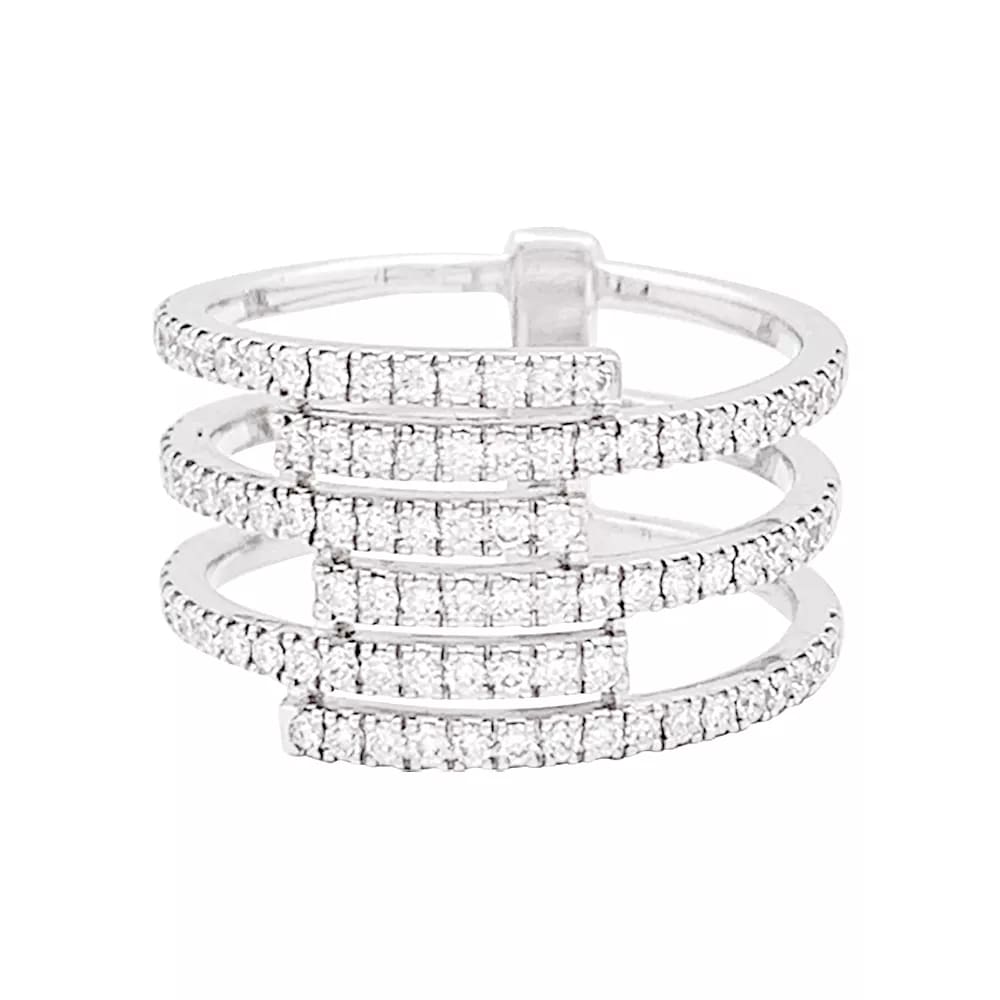 Bague Messika "Gatsby", or blanc, diamants. 2