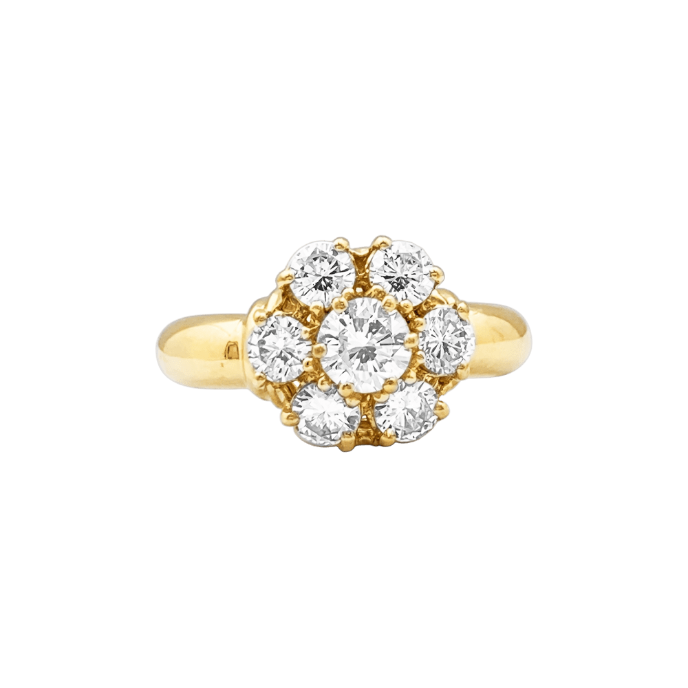 Bague « Fleur », or jaune et diamants.  1