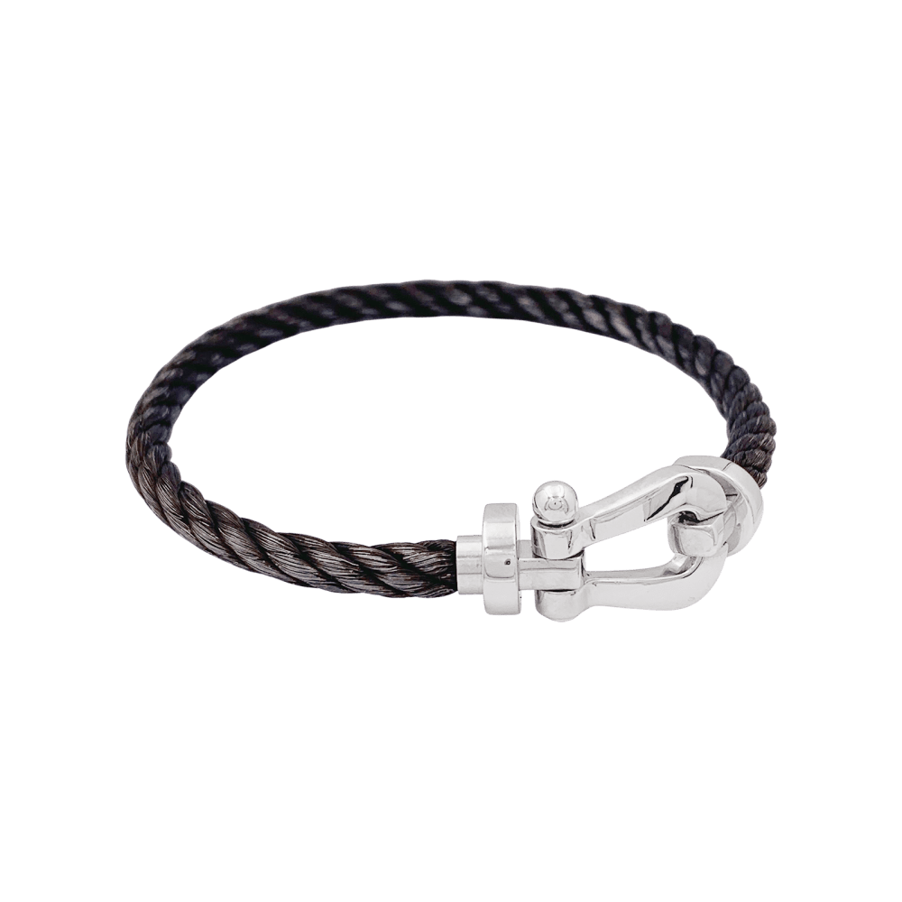 Bracelet Fred, "Force 10", or blanc, corderie. 2