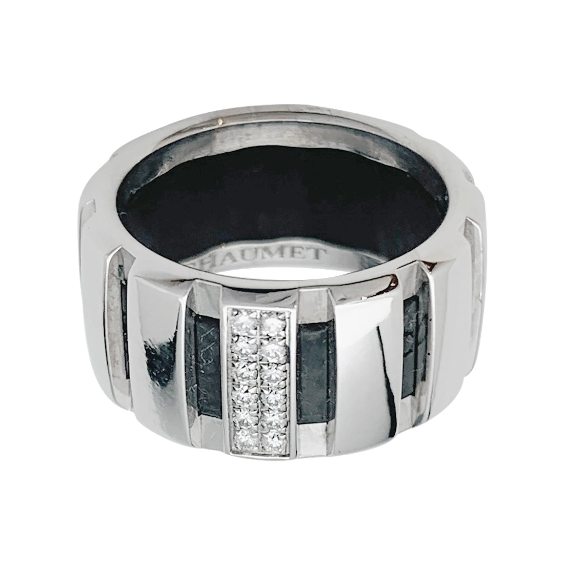 Bague Chaumet, "Class One", or blanc, diamants. 3
