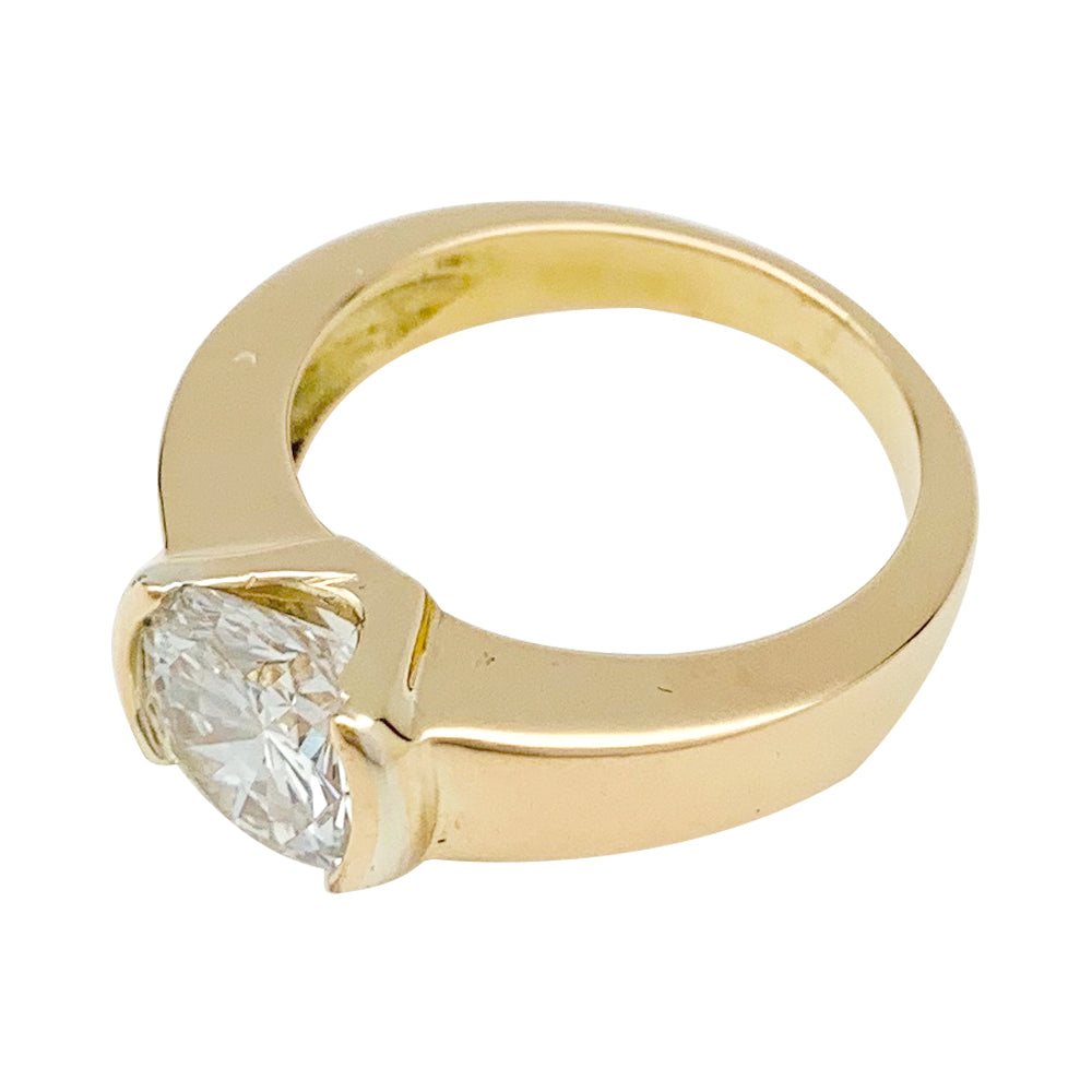 Bague en or jaune, diamants 2,09 cts G/VVS1. 2