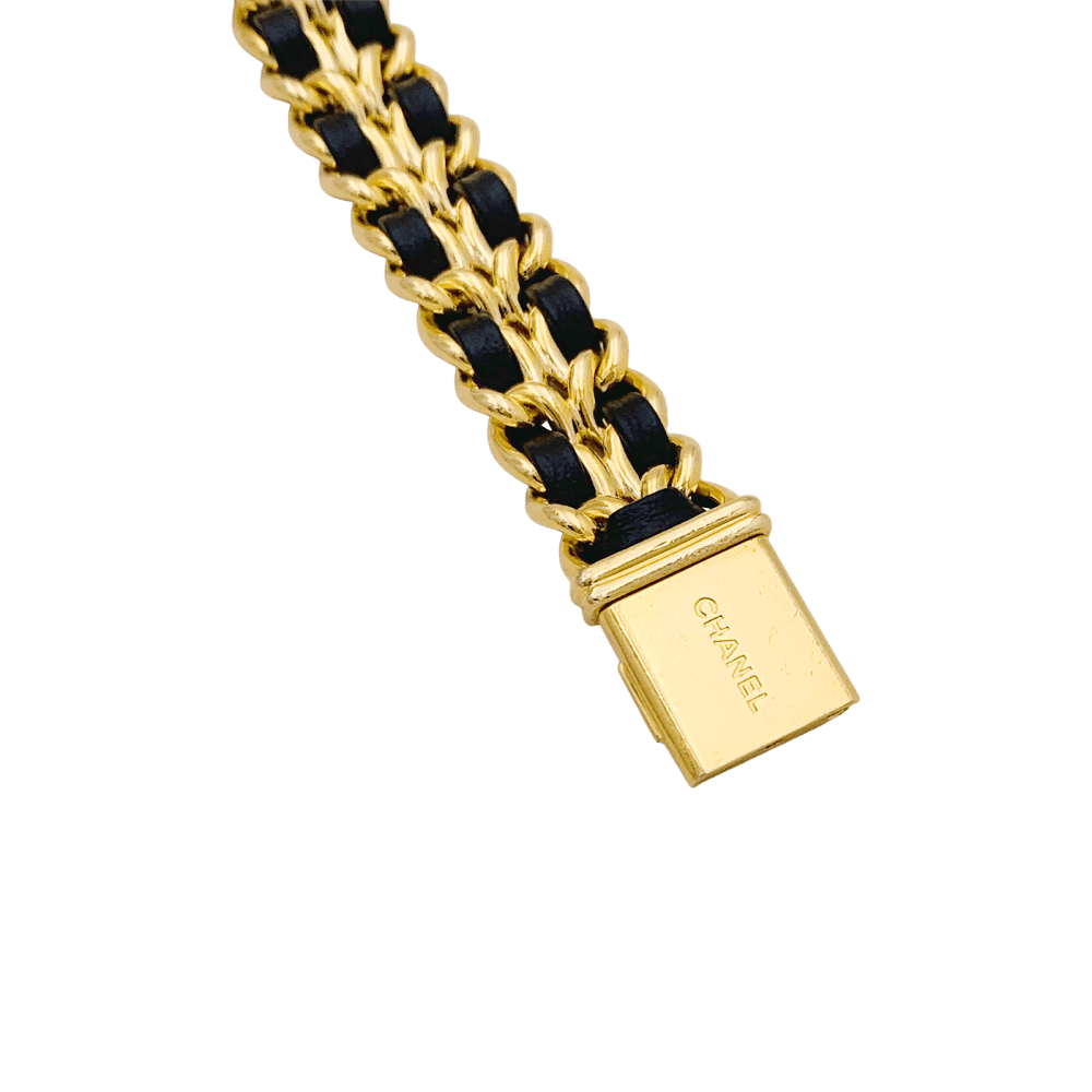 Montre Chanel, "Première", plaqué or, cuir.  4