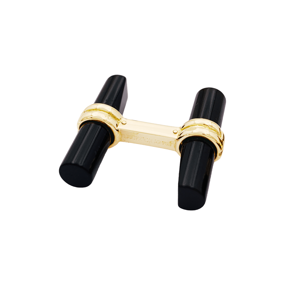 Boutons de manchette Boucheron en or jaune et onyx . 4