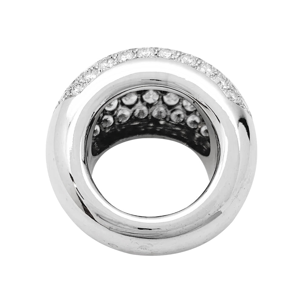 Bague pavage en or blanc, diamants. 1
