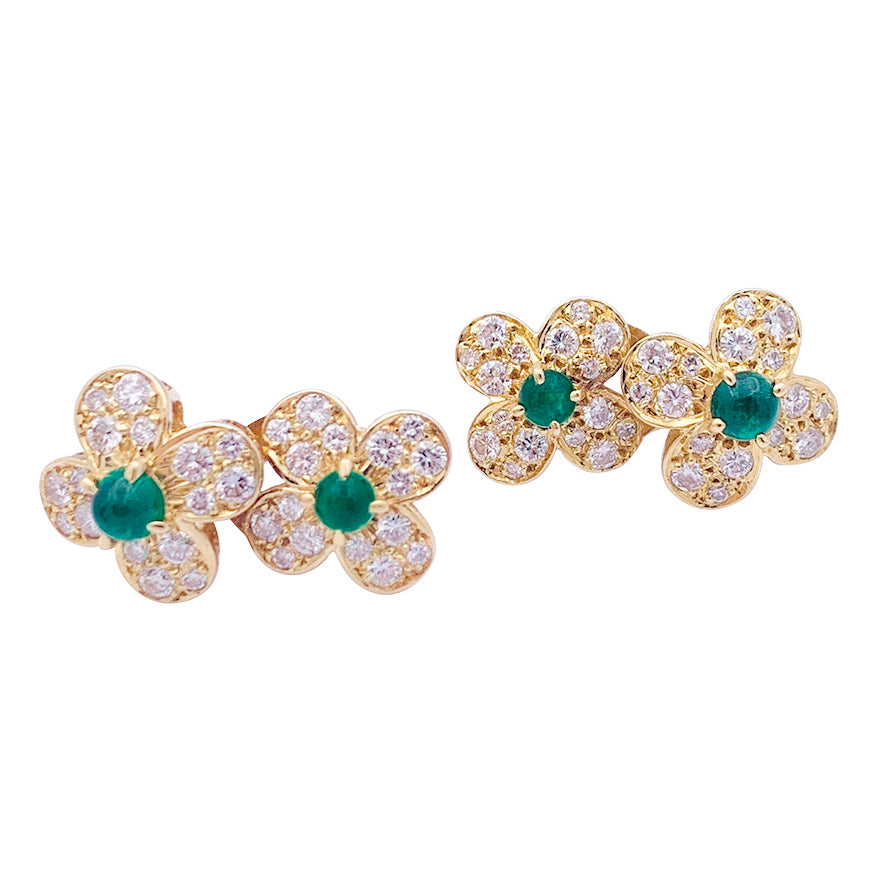 Clips Van Cleef & Arpels, "Fleurette", en or jaune, diamants et émeraudes. 3