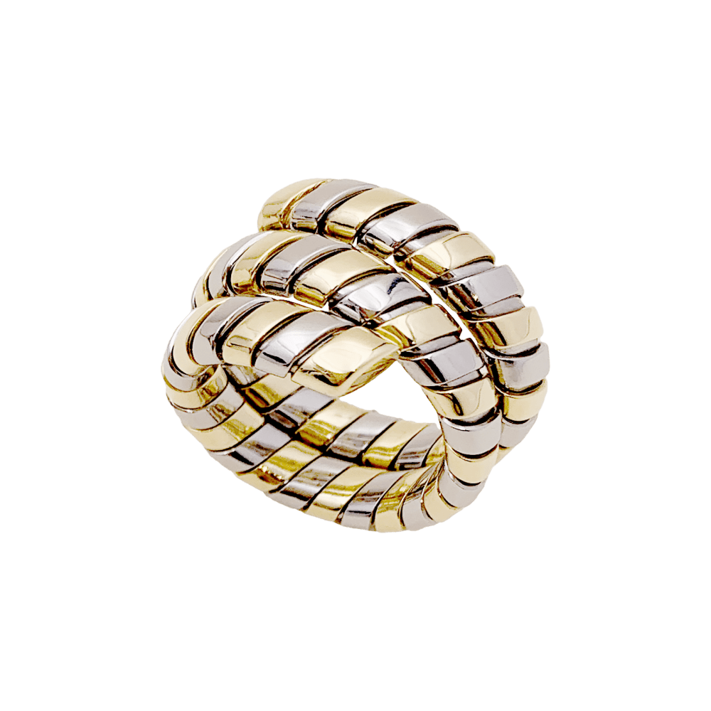 Bague Bulgari, "Tubogas", deux tons ors.  1