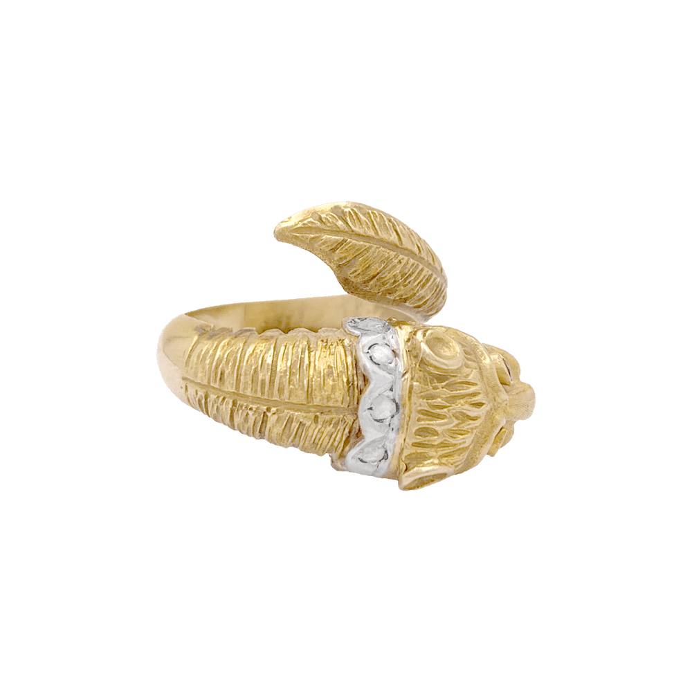 Bague Zolotas, « Tête de Lion » deux ors, diamants et rubis. 3