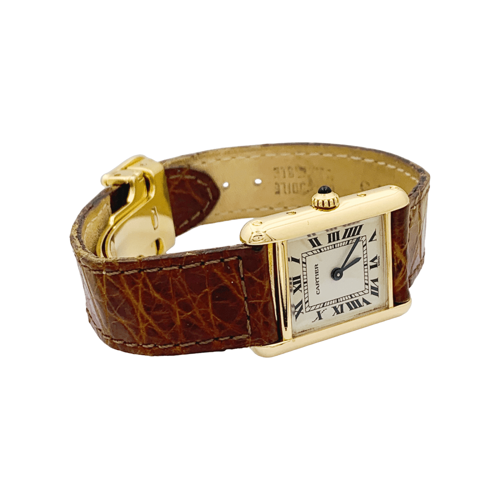Montre Cartier "Tank Louis Cartier" en or jaune. 2