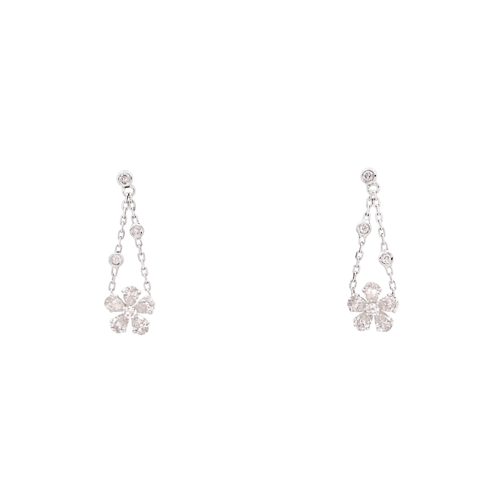 Boucles d'oreilles Messika , "Spring" or blanc, diamants.  1