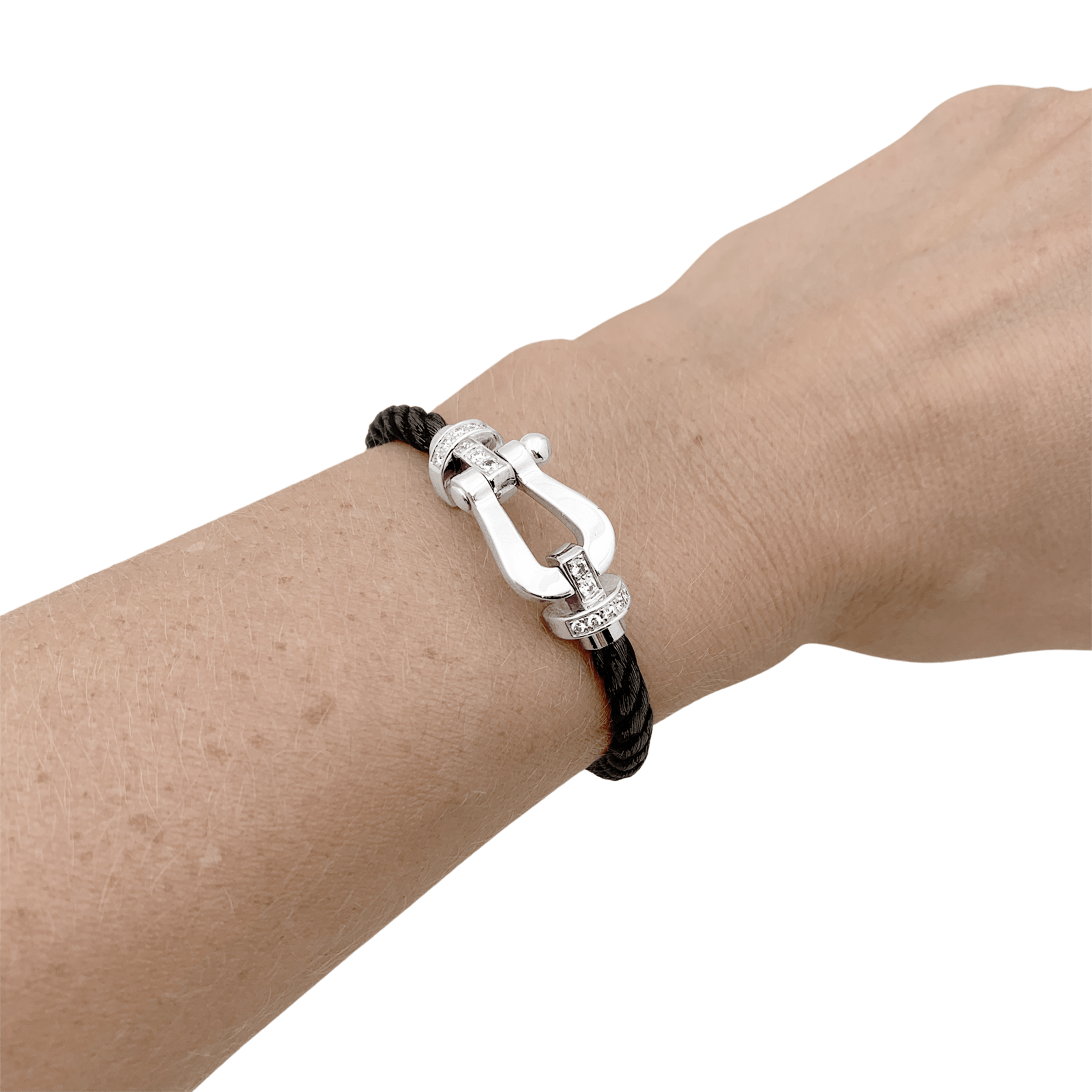 Bracelet Fred, "Force 10", or blanc, diamants. 5