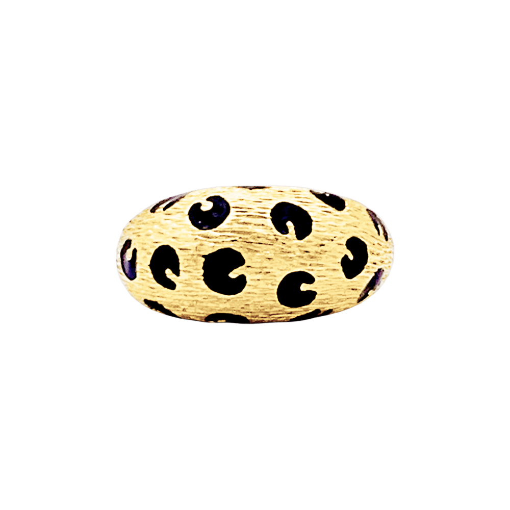 Bague Fred Paris, "Léopard", or jaune, émail noir. 1
