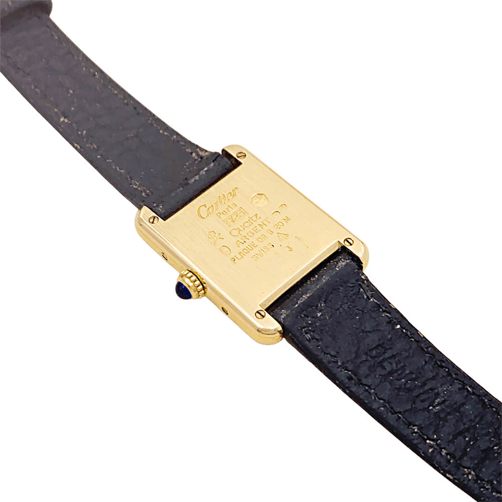 Montre Cartier, "Tank Must", argent plaqué or, cuir. 3