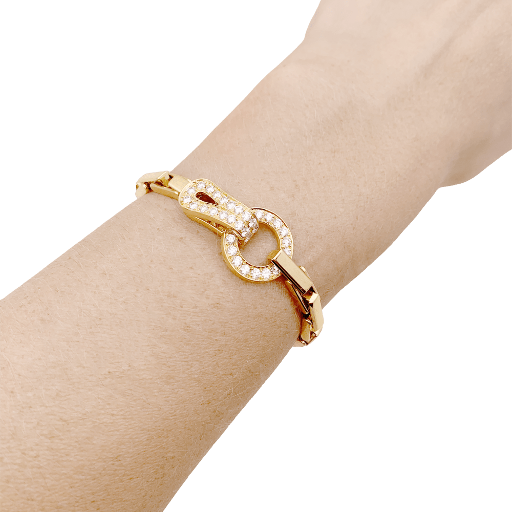 Bracelet Cartier, "Agrafe", or jaune, diamants. 5