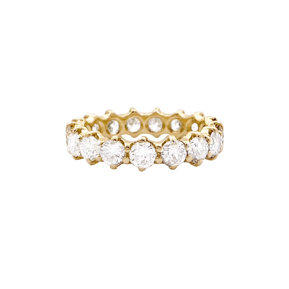 Bague alliance américaine or jaune et diamants. 1