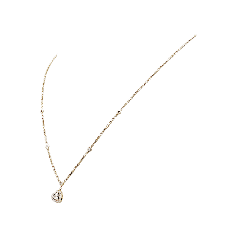 Collier Messika, "Joy Heart", or rose et diamants. 3