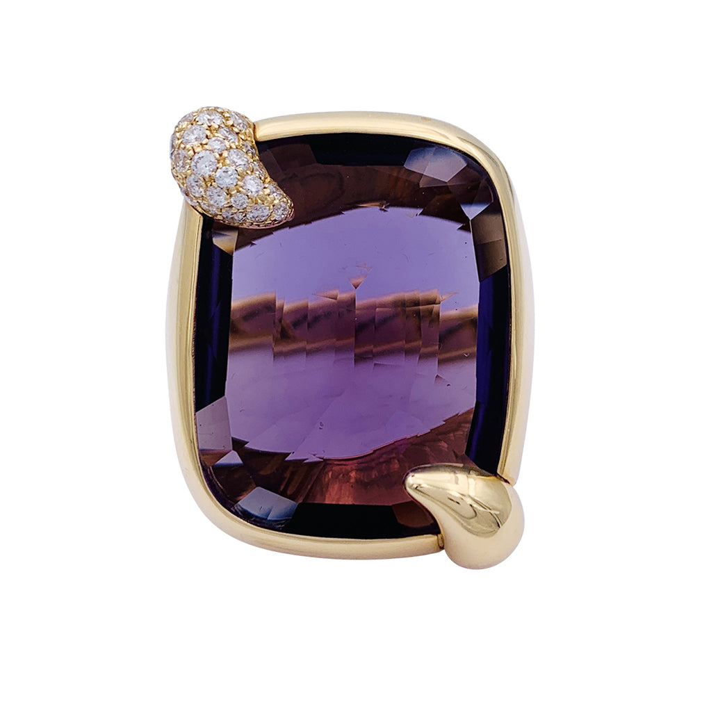 Bague Pomellato, "Ritratto", or rose, améthyste et diamants. 1