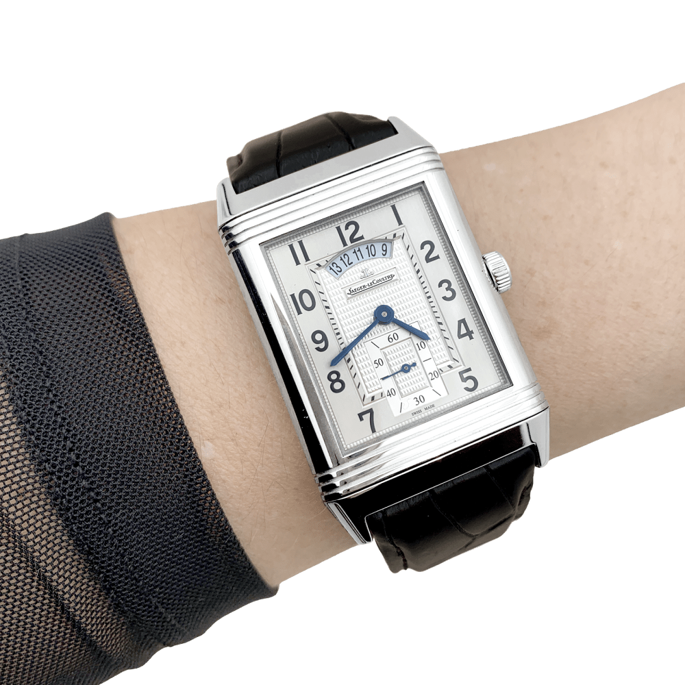 Montre Jaeger-Lecoultre , « Grande Reverso 986 Duodate », acier, cuir.  6