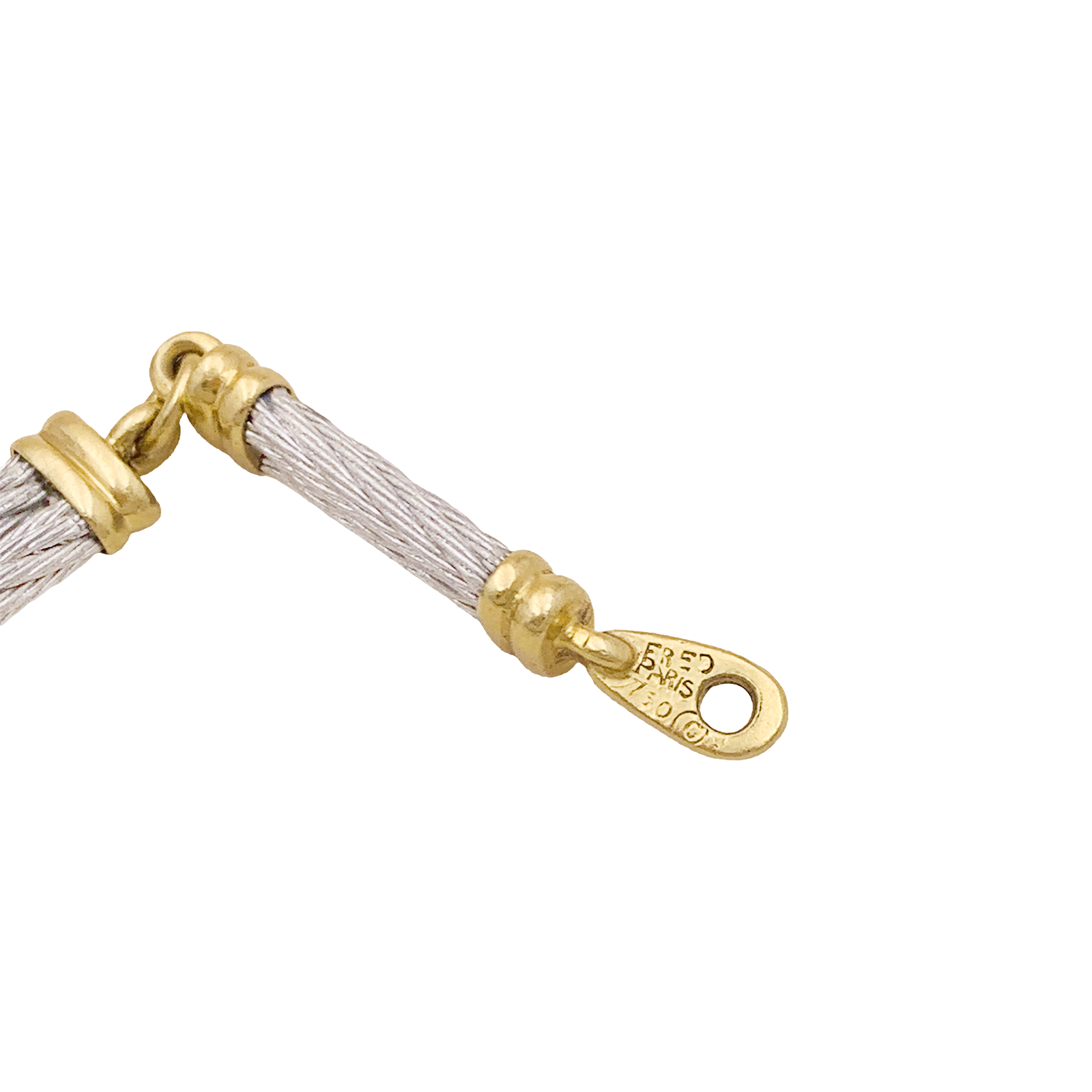 Bracelet Fred, "Force 10", en or jaune, acier. 4
