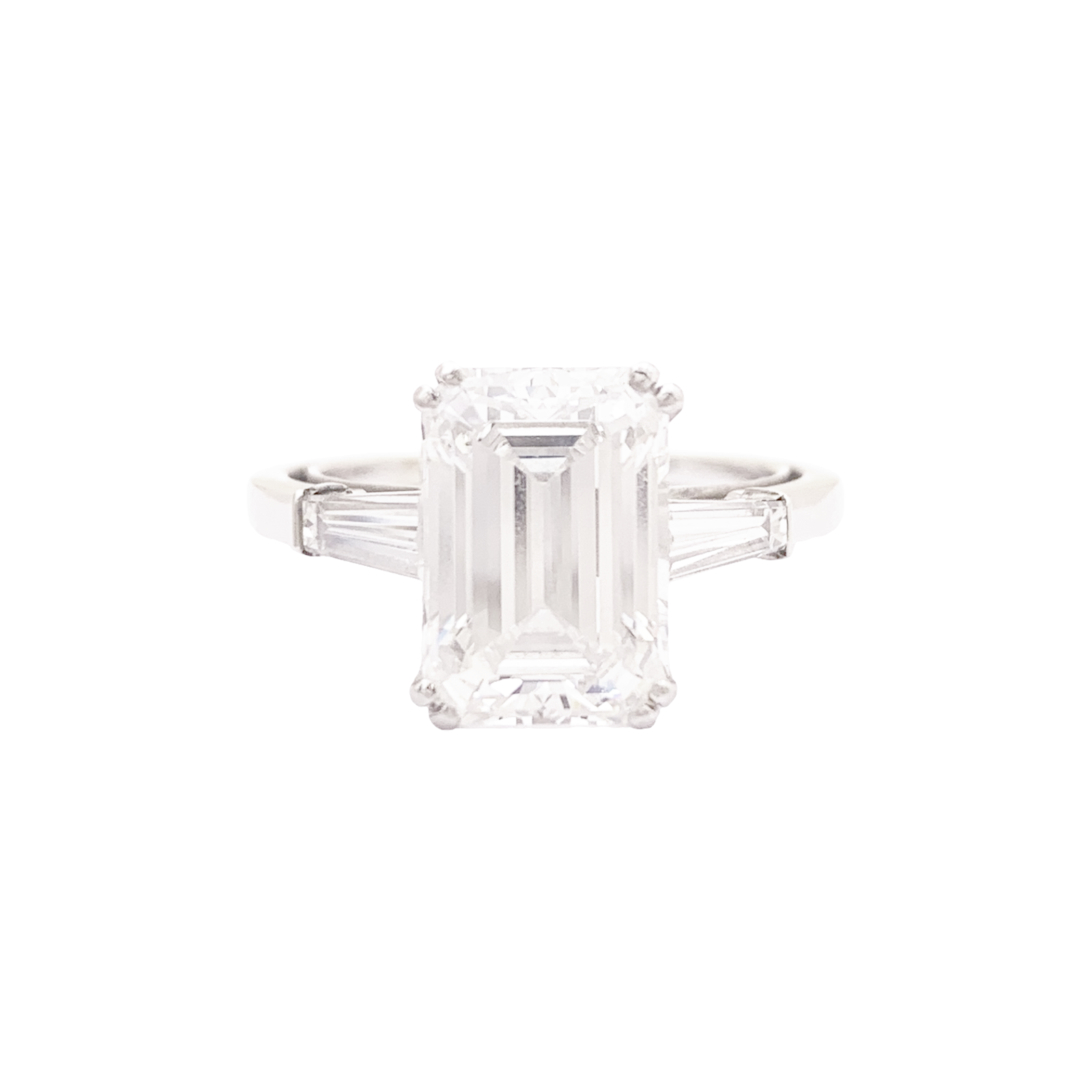 Bague solitaire Van Cleef & Arpels, diamant taille émeraude 4,01 cts. 1