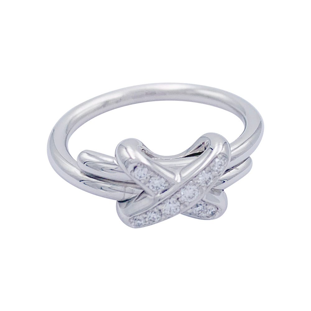 Bague Chaumet, "Jeux de Liens", or blanc, diamants. 4