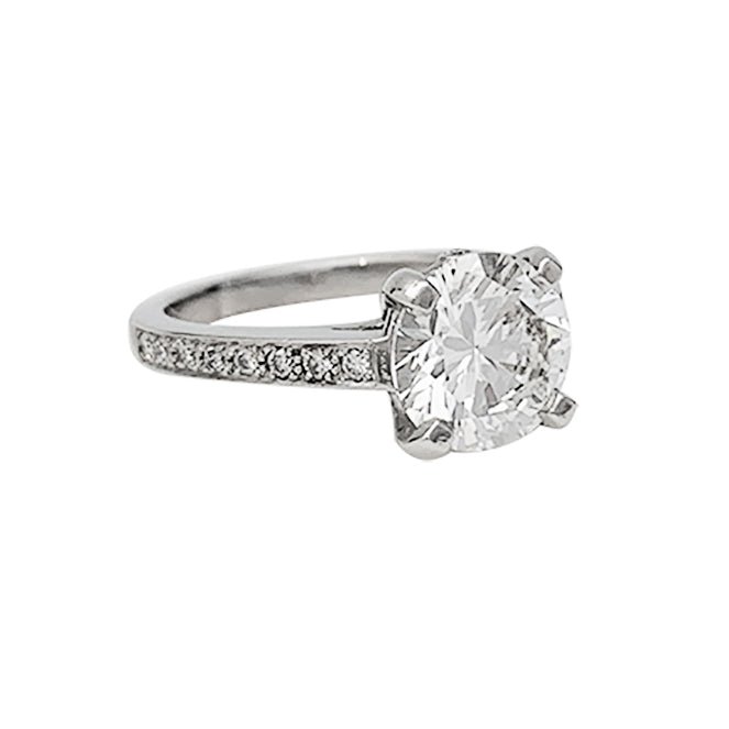 Bague platine avec diamant de 2,02 carats - Certificat HRD 6