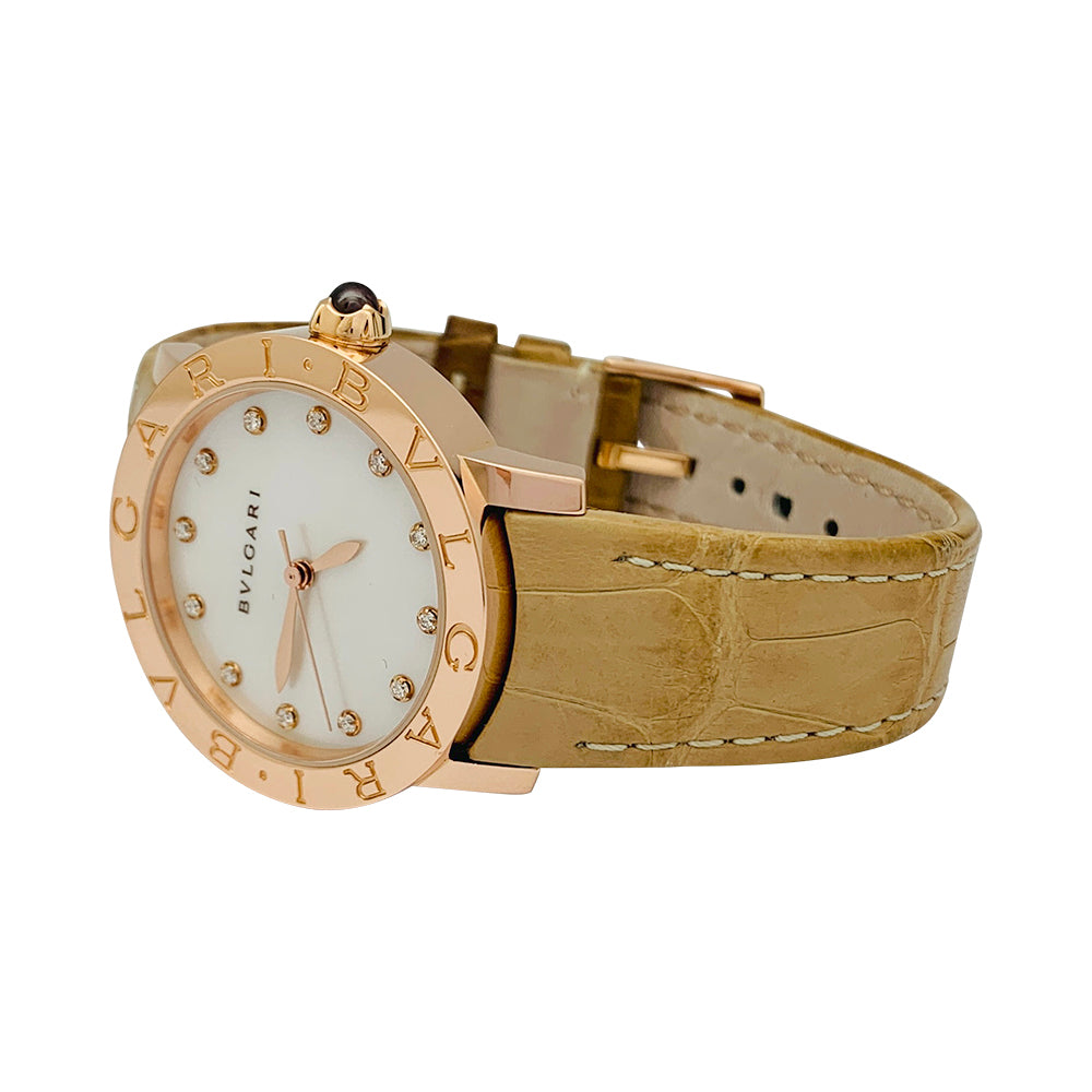 Montre Bulgari, modele "BB33"en or rose 6