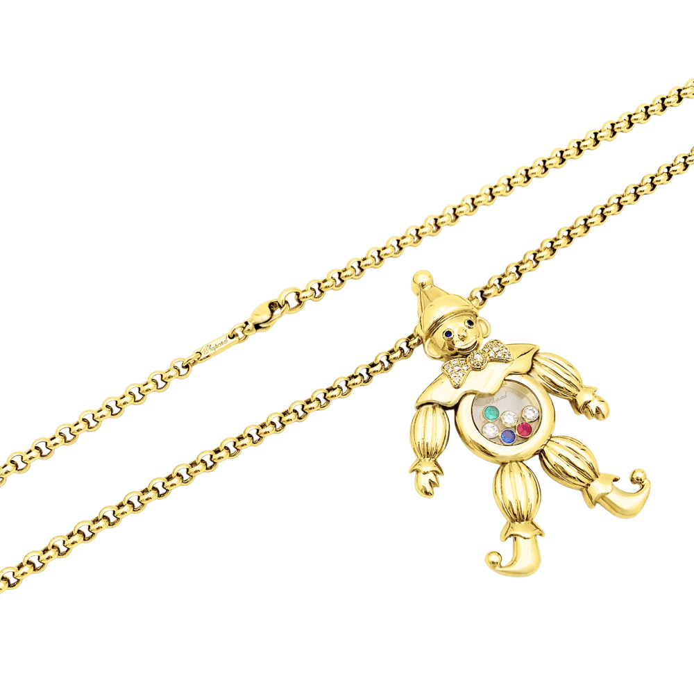 Collier Chopard, "Happy Clown", or jaune, pierres de couleurs. Grand modèle.  4