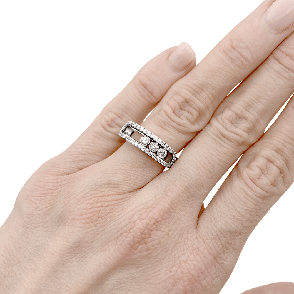 Bague Messika, "Move Pavé", or blanc et diamants.  7