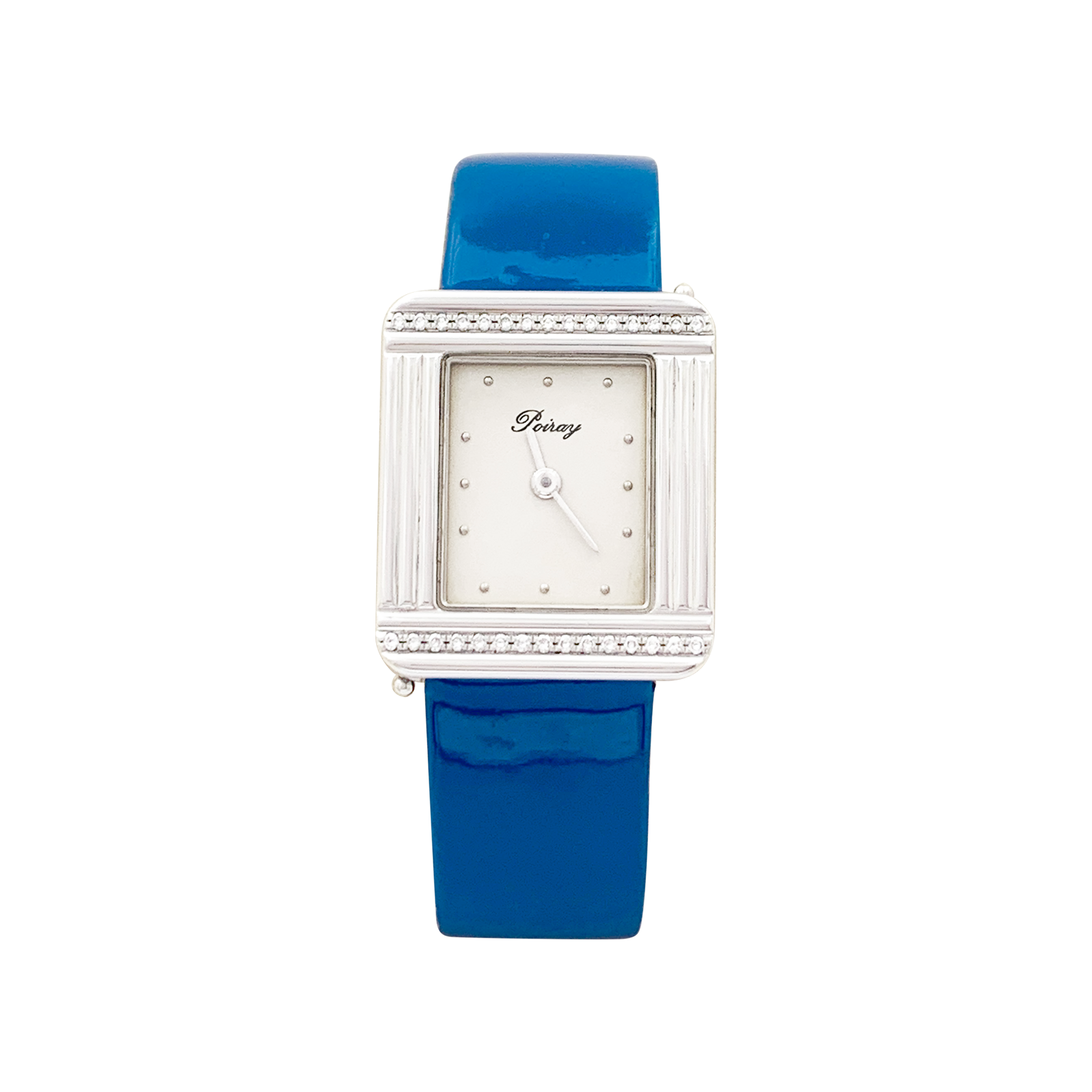 Montre Poiray, "Ma Première",  acier et diamants sur cuir. 1
