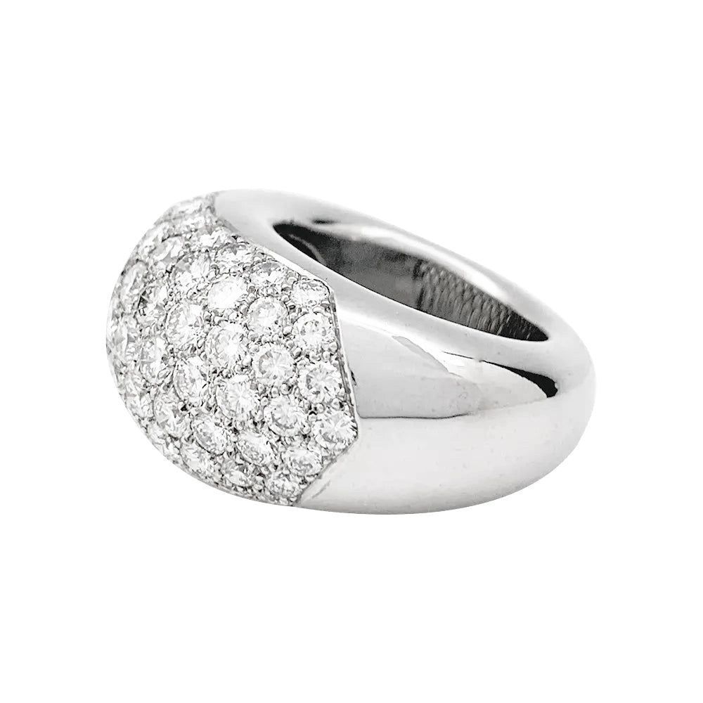 Bague pavage en or blanc, diamants. 3