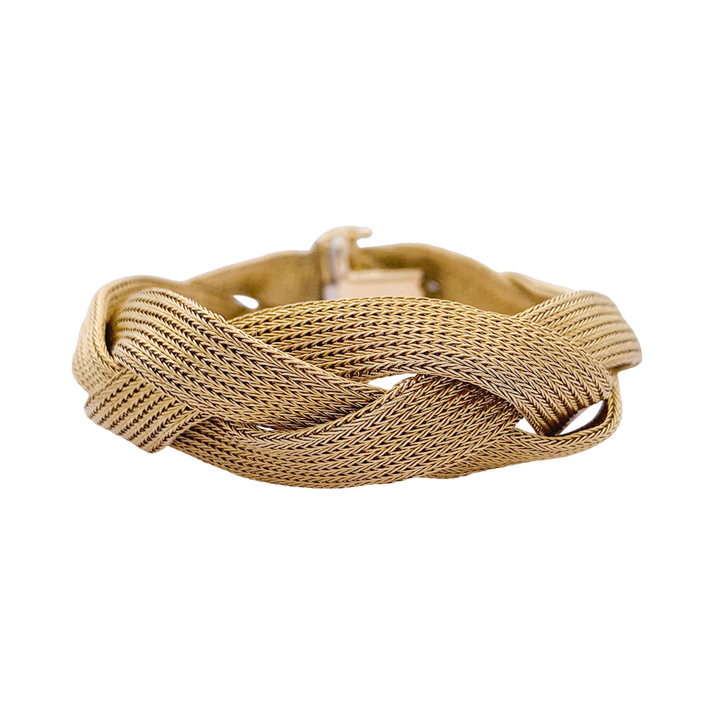 Bracelet tresse or jaune. 4