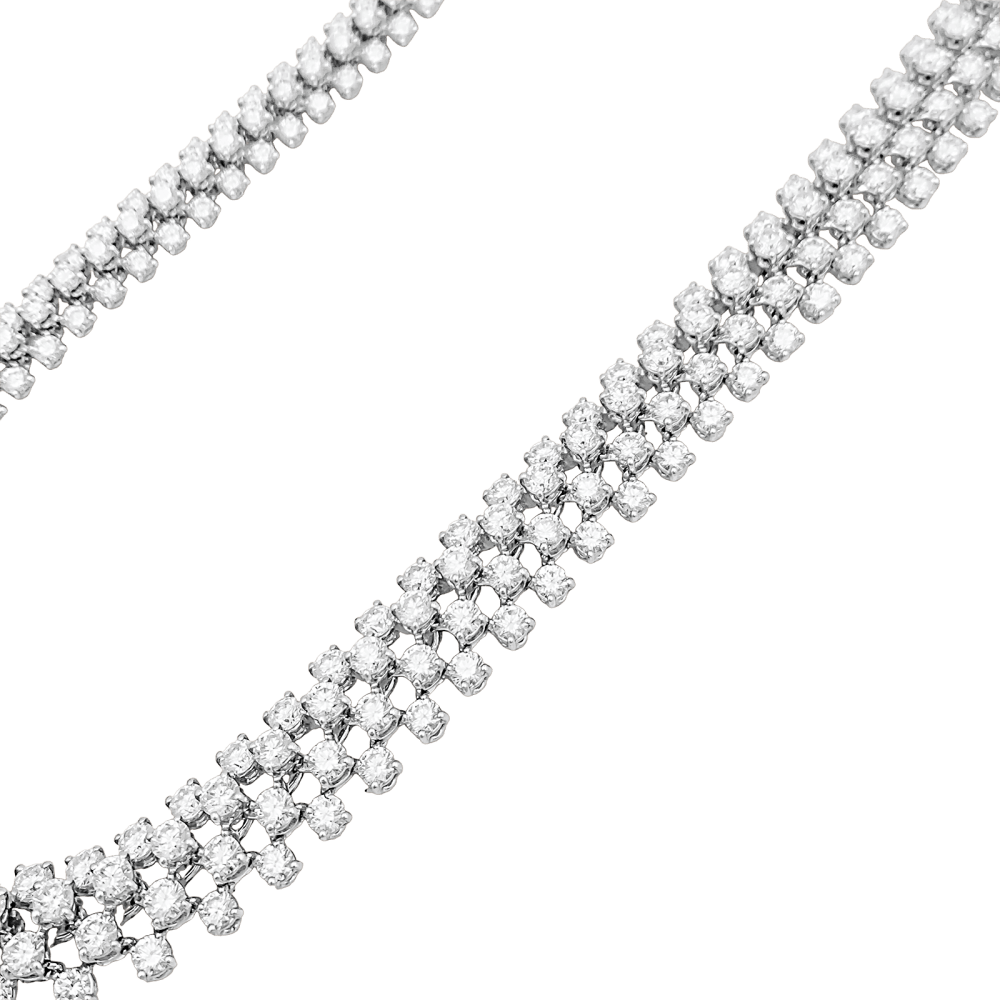 Collier Boucheron, "Angélique", rivière de diamants, or blanc. 3