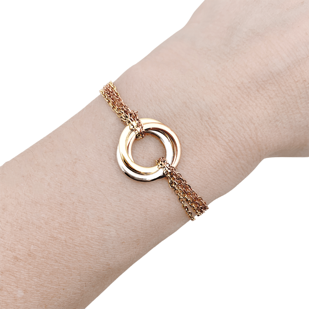 Bracelet Cartier "Trinity", trois tons d'or.  6
