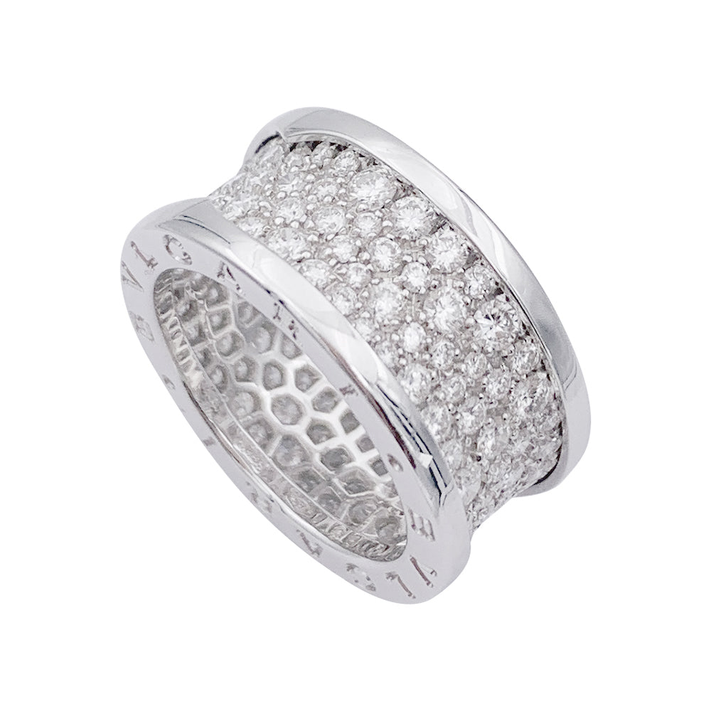 Bague Bulgari, "B.Zero1", or blanc et pavé diamants. 4