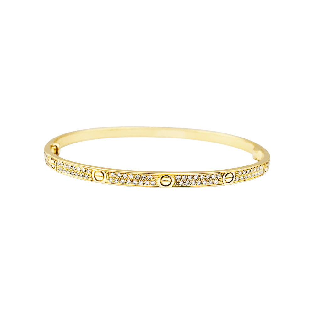 Bracelet CARTIER, "Love", or jaune, diamants.  2
