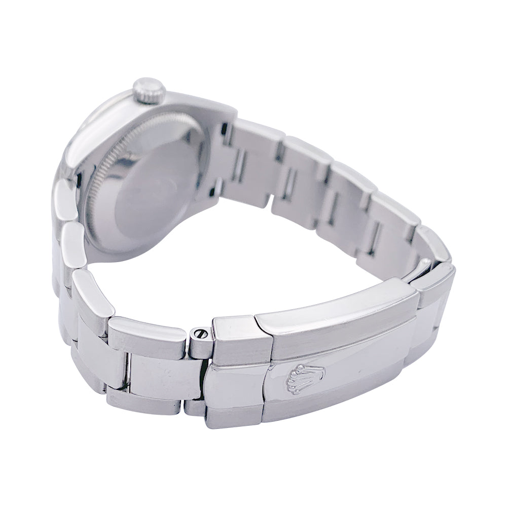 Montre Rolex, "Oyster Perpetual Datejust", acier, diamants. 3