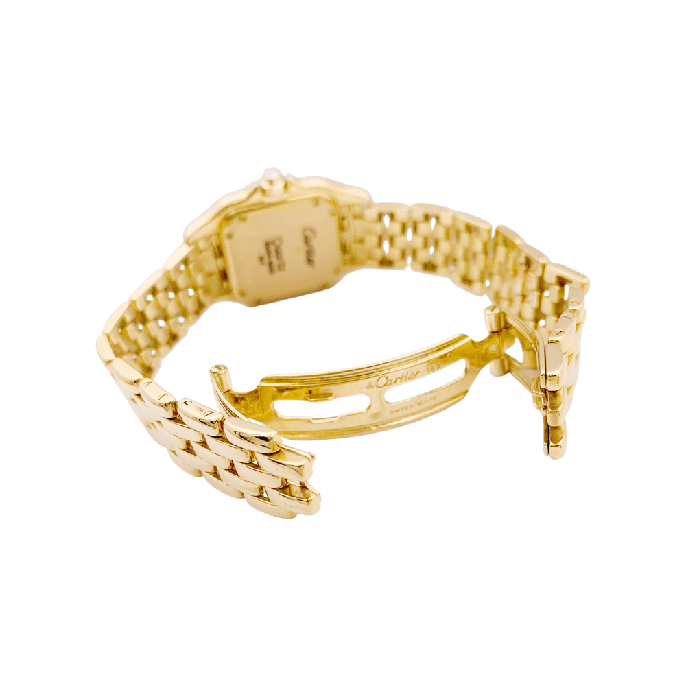 Montre Femme CARTIER Panthère, or jaune, diamants. 4