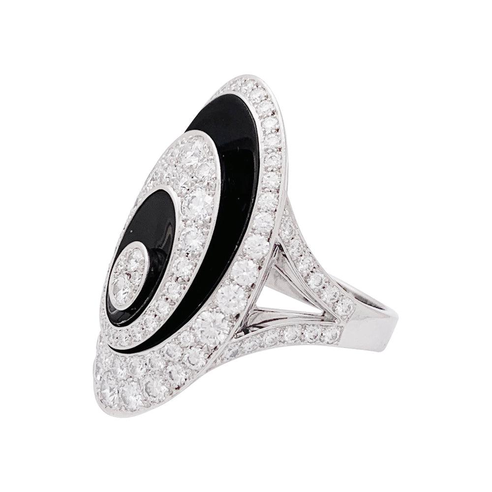 Bague Cartier, "Hypnose", or blanc, diamants, céramique noire. 4