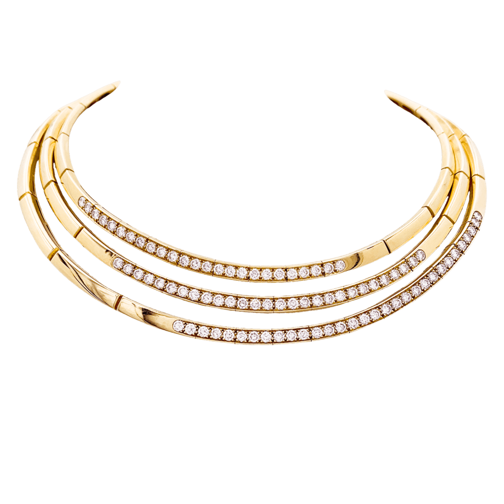 Collier Van Cleef & Arpels, or jaune et diamants.  1