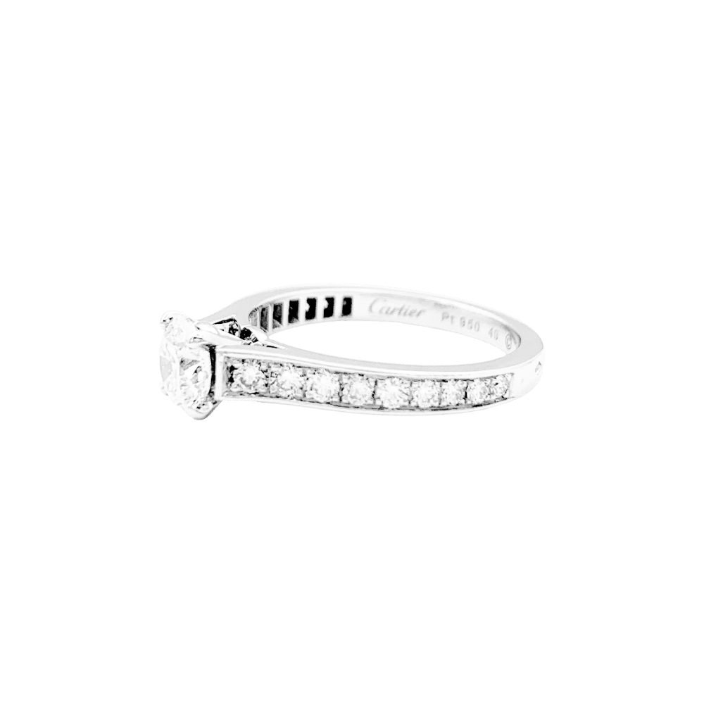 Bague Cartier, "Solitaire 1895" platine et diamants.  3