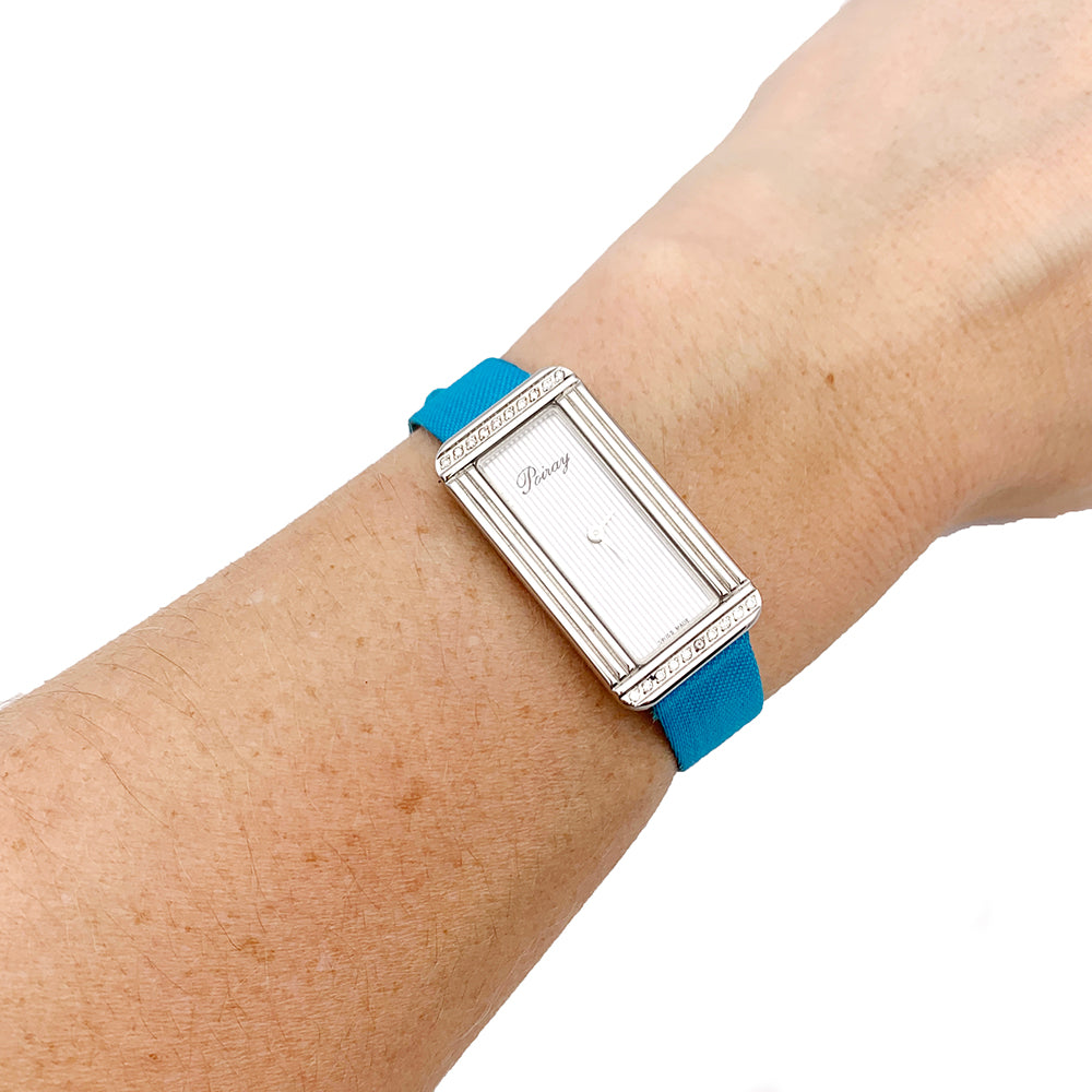 Montre Poiray, "Ma Première Allongée", acier, diamants. 5