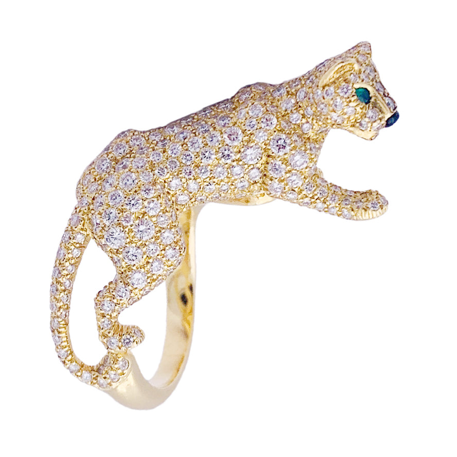 Bague Haute Joaillerie Cartier, "Panthère de Cartier", or jaune, diamants. 9