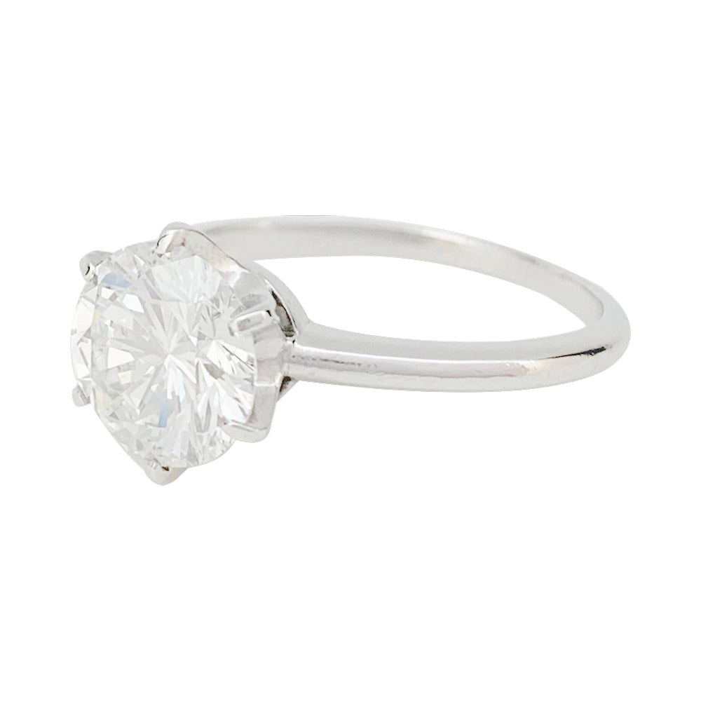 Solitaire platine et diamant, 2,23 carats. 6